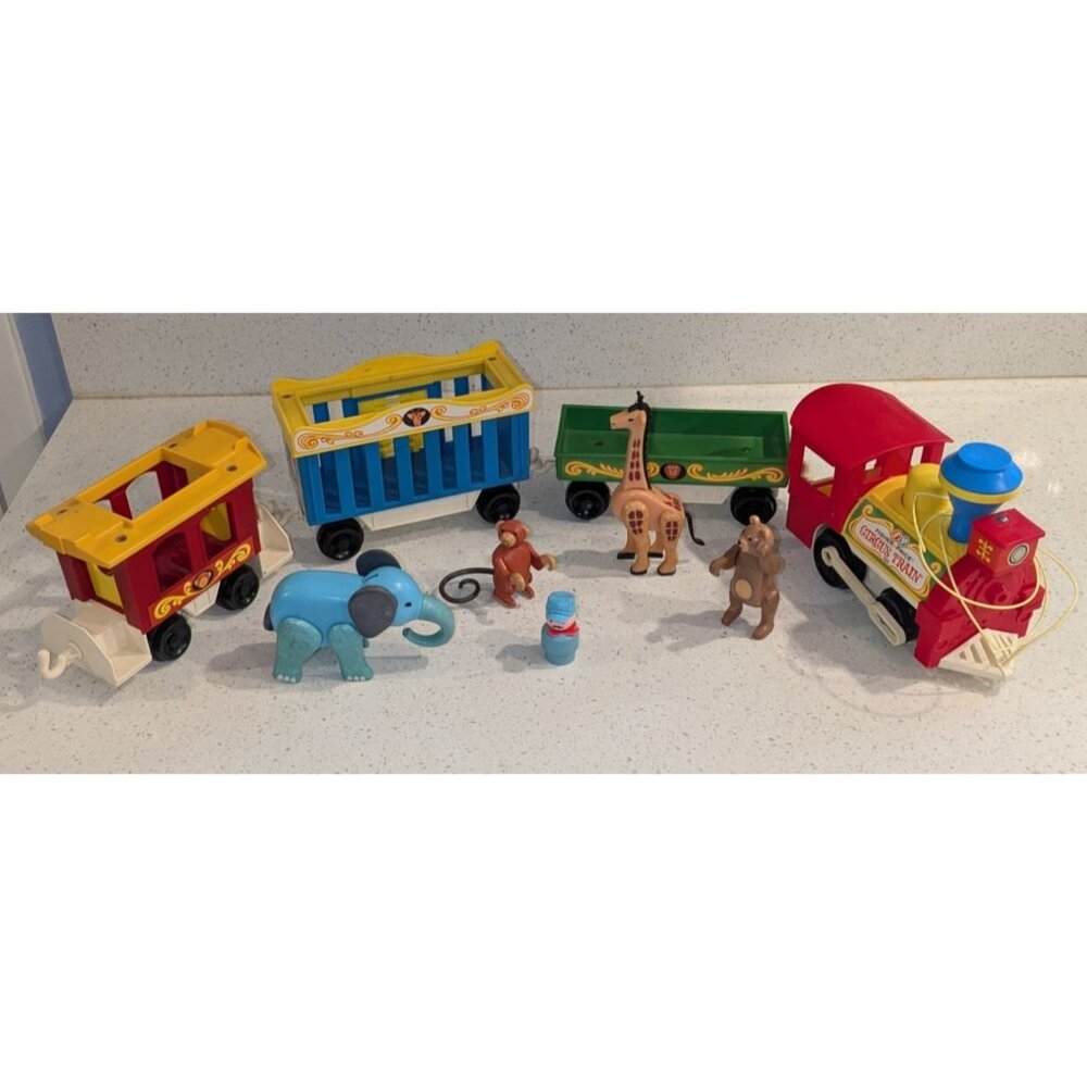 Vintage Fisher Price Little People Play Family Circus Train #991 9 Pieces - Picture 9 of 12